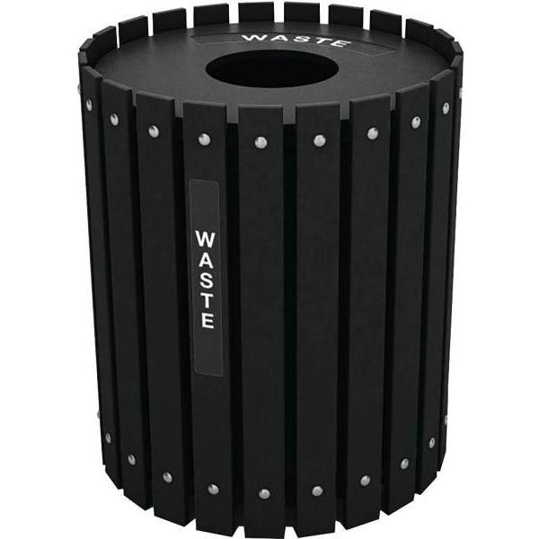 Nex-Terra 32 Gal. Round Waste Bin (Black)