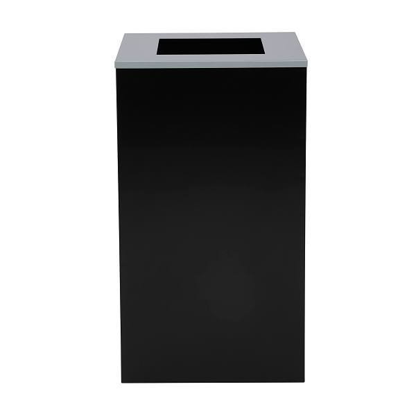 Alpine Industries 29g Square Trash Can Black Bin Steel Metal Receptacle