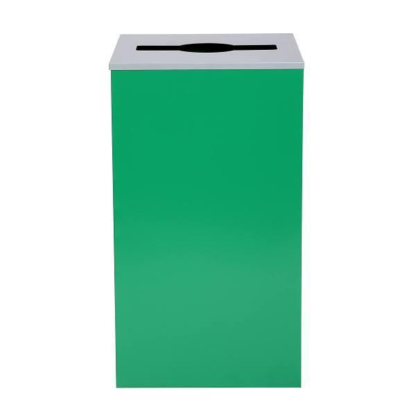 Alpine Industries 29g Square Trash Can Green Bin - Steel Metal Receptacle