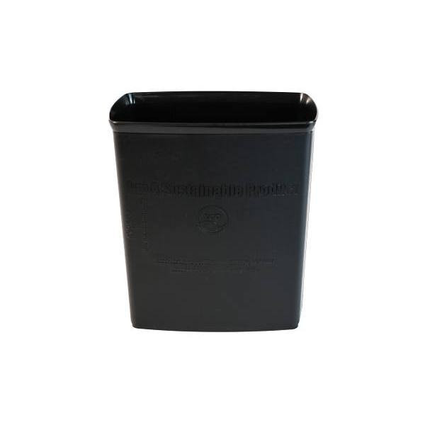 Hapco Eco-Luxury Vegan Leatherette 10q Rectangle Wastebasket Black Package Of 12