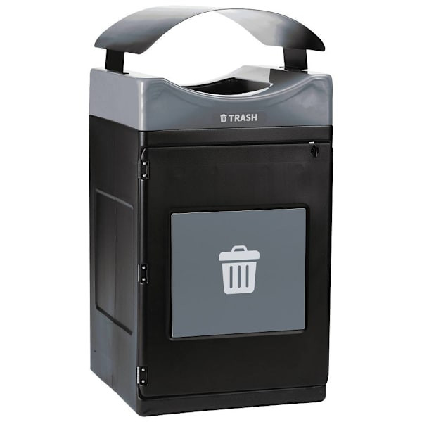 Commercial Zone Avante Trash Container, 55-Gallon Unit W/Canopy Lid, Liner Included