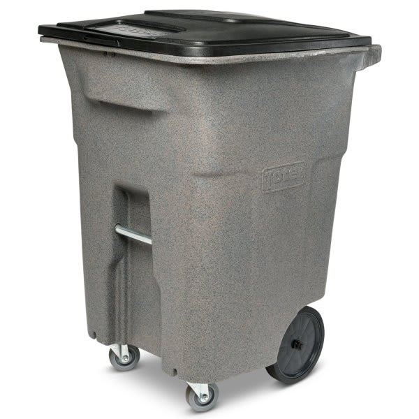 Toter 96 Gallon Heavy-Duty Trash Can W/ Casters (Graystone)