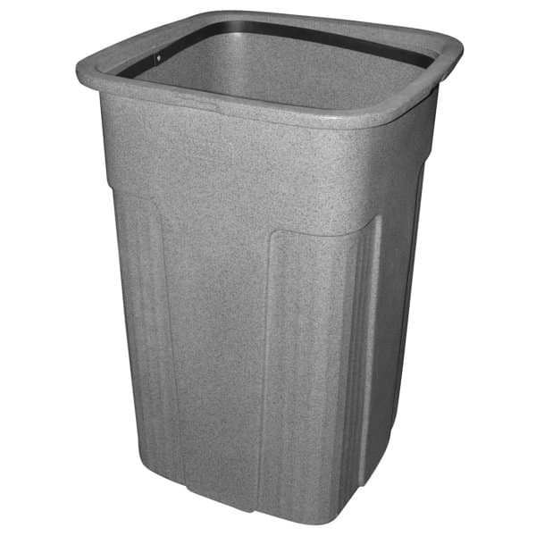 Toter 50 Gallon Slimline Square Trash Can (Graystone)