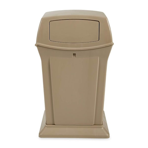 Rubbermaid Commercial Product Ranger 45 Gal Trash Can With 2 Doors Beige