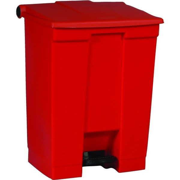 Rubbermaid Commercial 18 Gal Legacy Plastic Step-On Trash Can (Red)