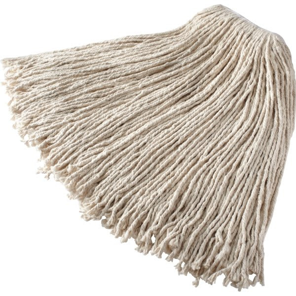 Rubbermaid Commercial Value PRO 32 Oz. Cotton Wet Mop Head, Cut-End, 1 In. Headband, White, 12-Pack