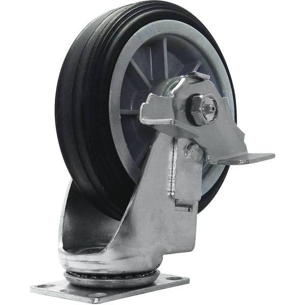 Snap-Loc 6 In. All-Terrain Solid Rubber Swivel Caster W/ Brake