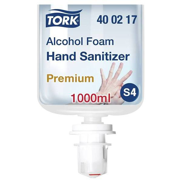 Tork Hand Sanitizing Alcohol Foam, Helps Kill Common Germs, S4 (6 Bottles X 1L)