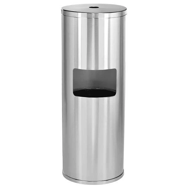 Alpine Industries Stainless Steel Trash Can And Gym Wipe Dispenser 2 Pack