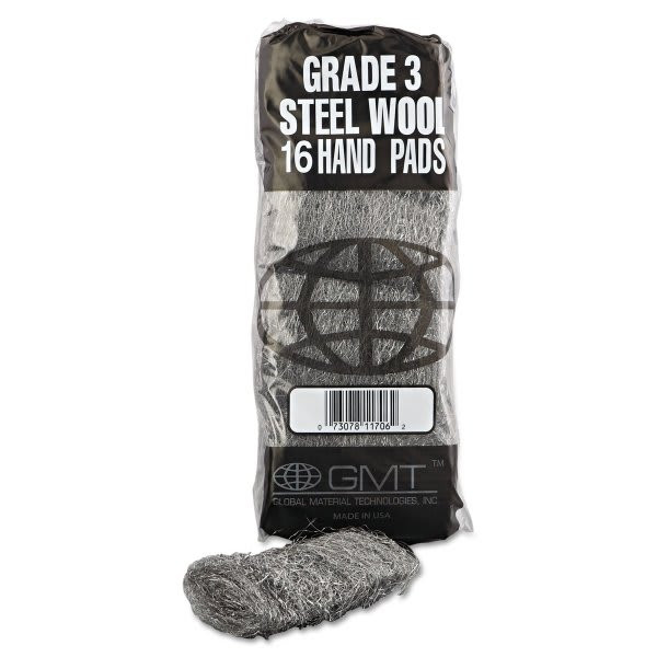 Gmt #3 Medium Industrial-Quality Steel Wool Hand Pad (192-Carton) (Gray)