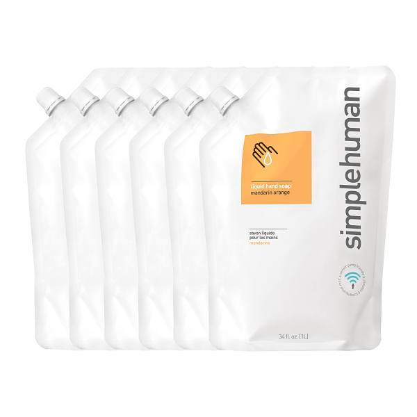 Simplehuman Moisturizing Liquid Hand Soap Refill Pouch Mandarin Orange Case Of 6