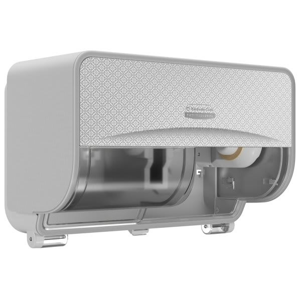 Kimberly-Clark ICON 53698 2 Roll Horizontal Toilet Paper Dispenser And Faceplate (Silver Mosaic)