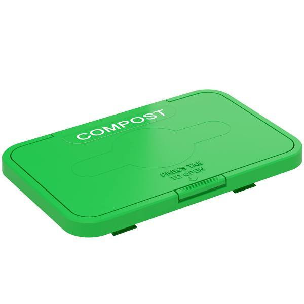 HLS Commercial Compost Lid Attachment For 16, 18, 21 G Rectangular Open Top Trash Can