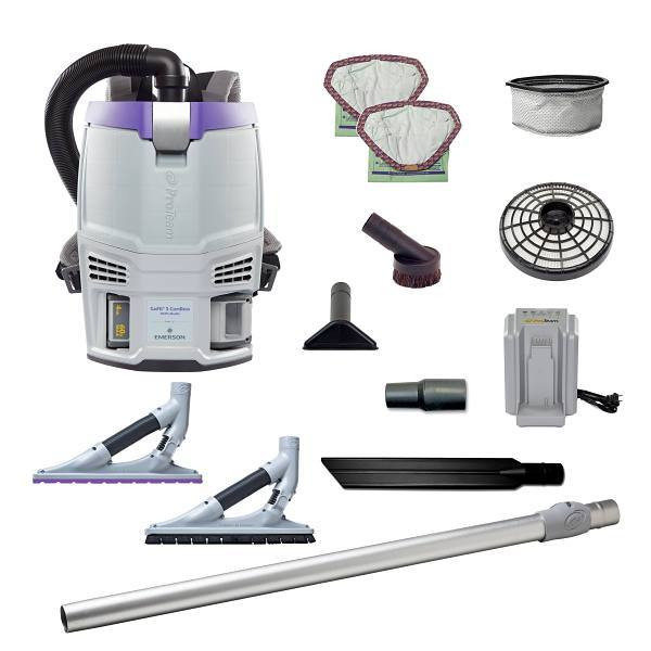 ProTeam Gofit 3 Cordless Cm Backpack Vacuum W/Problade Hard Surface/Carpet Kit 345385