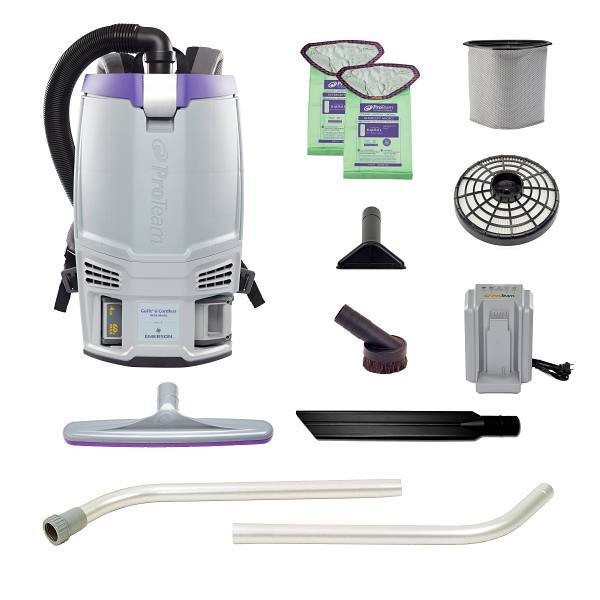 ProTeam Gofit 6 Cordless Com Backpack Vacuum W/Xover Two-Piece Wand Kit 345386