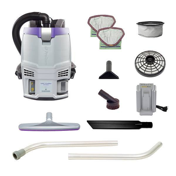 ProTeam Gofit 3 Cordless Commercial Backpack Vacuum W/Xover Two-Piece Wand Kit 345387