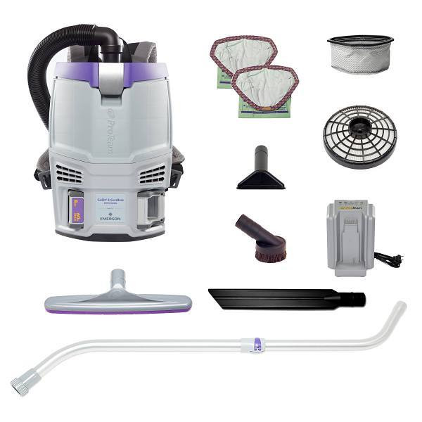 ProTeam Gofit 3 Cordless Com Backpack Vacuum W/Xover Telescoping Wand Kit 345391