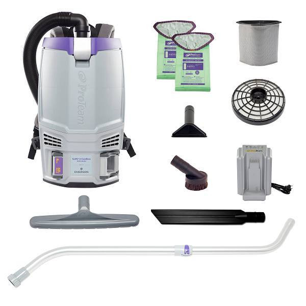 ProTeam Gofit 6 Cordless Com Backpack Vacuum-Xo Performance Telescoping Wand Kit 345392