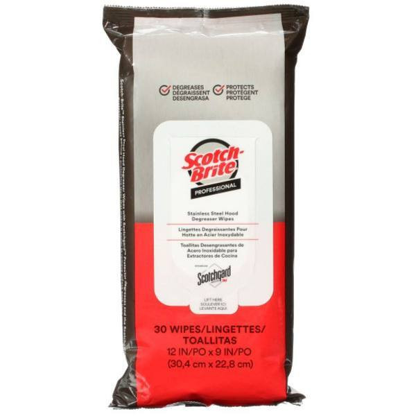 3M Stainless Steel Hood Degreaser Wipes W/ Scotchgard Protector Case Of 6 353948