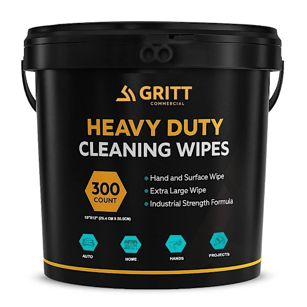 Gritt Commercial Heavy Duty 10x12" Multi-Surface Hand-Tool Wet Cleaning Wipes 376137