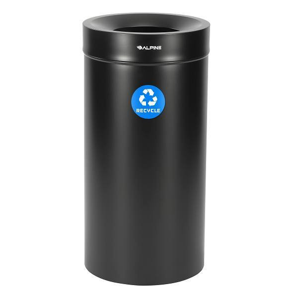 Alpine Industries 27 Gallon Stainless Steel Compost Receptacle Can In Black 359460
