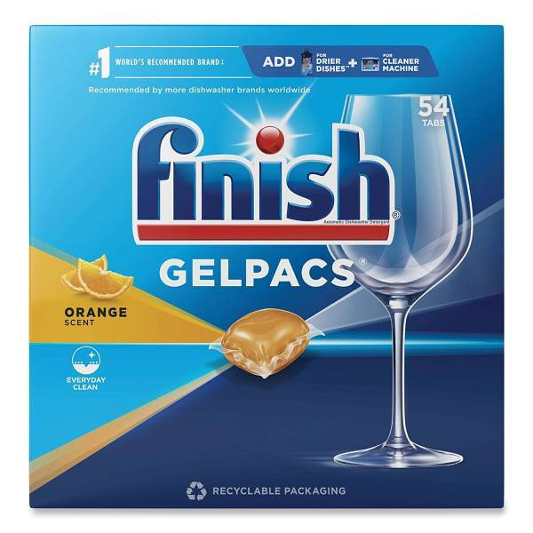 Dish Detergent Gelpacs, Orange Scent, 54/Box, 4 Boxes/Carton