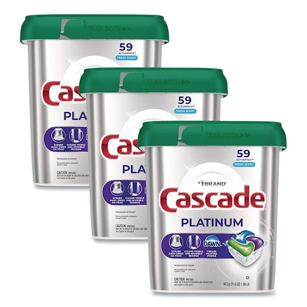 Cascade Actionpacs, Fresh Scent, 31.8 Oz 59 Pacs, Case Of 3
