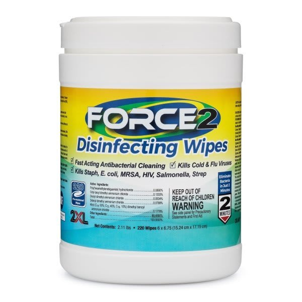 2xl Force2 Disinfecting Canister Wipes , Case Of 6