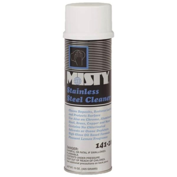 Misty 15 Oz Aerosol Lemon Scent Stainless Steel Cleaner And Polish (12-Carton)