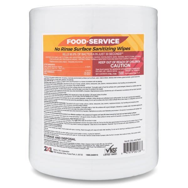 2xl No Rinse Food Service Sanitizing Wipes Case Of 2