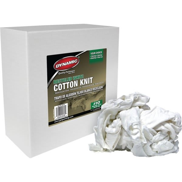 Dynamic/Merit PRO 99139 #10 8lb Box Recycled White Cotton Knit Wiping Cloth
