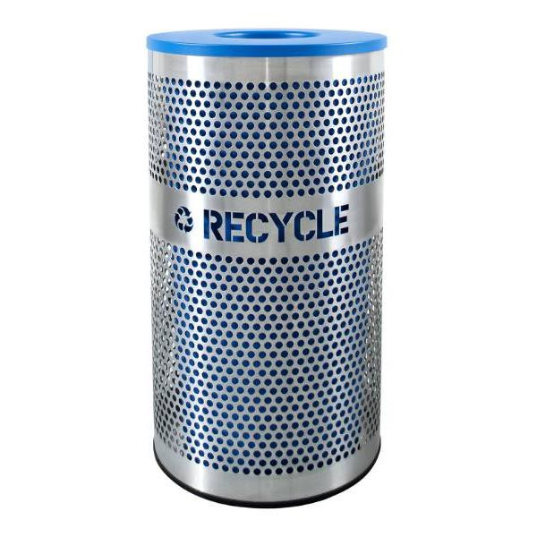 Venue 33 Gallon Perforated Stainless Steel Compost Receptacle (Blue/Silver)