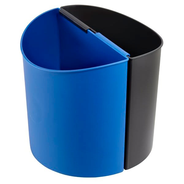 Safco 3 Gallon Desk-Side Recycling Receptacle (Black/Blue)
