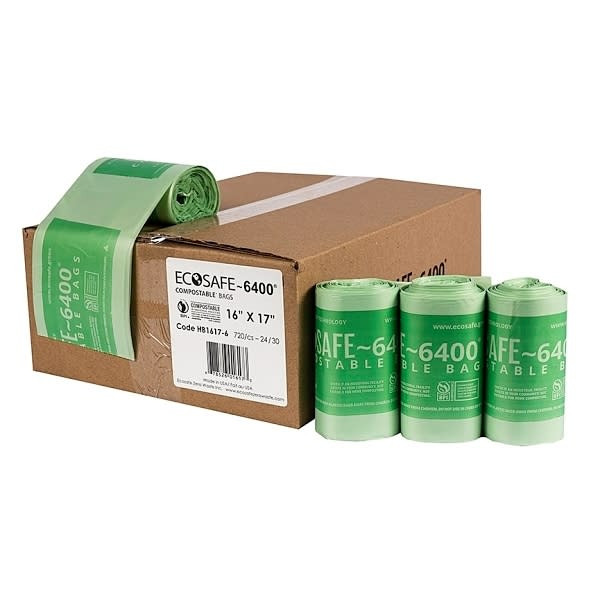 Ecosafe Compostable Can Liner 0.6 mL 16 In. X 17 In. (720-Case)