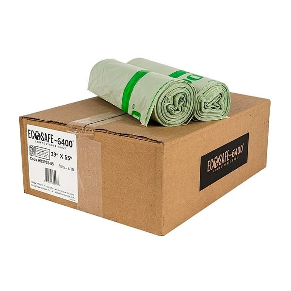 Ecosafe Compostable Can Liner 0.85 mL 39 In. X 55 In.(80-Case)