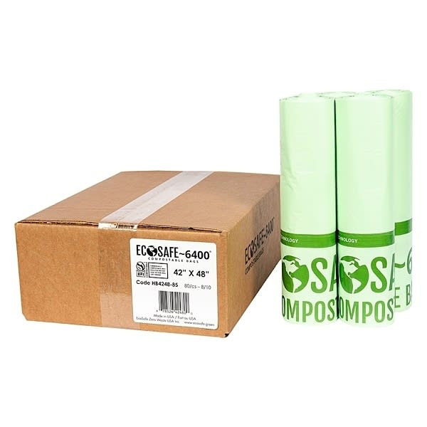 Ecosafe Compostable Can Liner 0.85 mL 42 In. X 48 In. (80-Case)