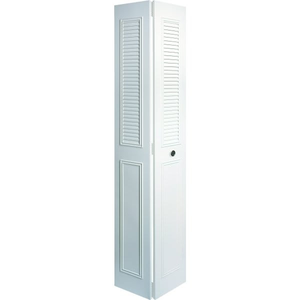 Dunbarton 36 X 80-1/2 In. Classic Half Louver Bi-Fold Door (Ivory)