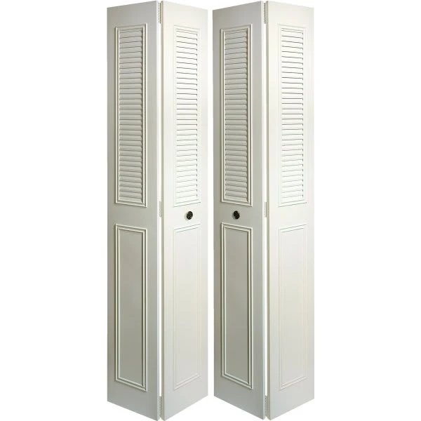 Dunbarton 48 X 80-1/2 In. Half Louver Classic Bi-Fold Door (Ivory)