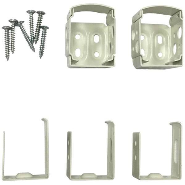 Hampton Bay 1 In Cordless Vinyl And Aluminum Side Mounting Bracket Set In White