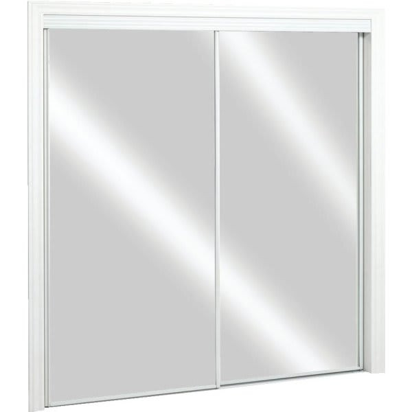 48" X 80" White Framed Mirror Closet Door, 120 Series