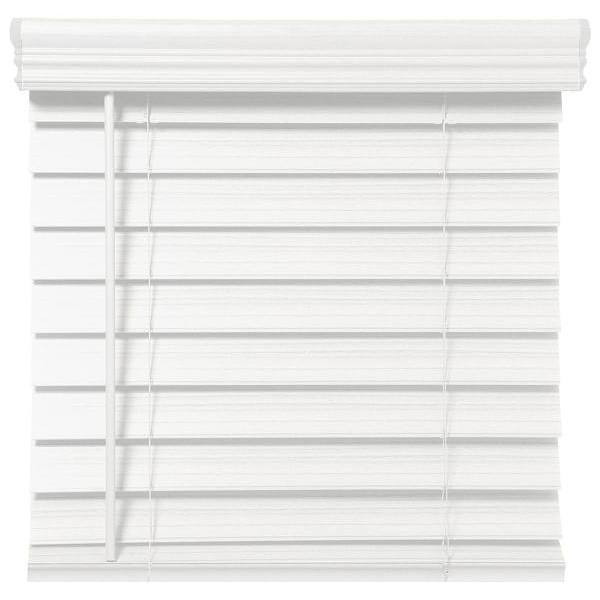 Champion 2.5 In. Embossed Faux Wood 24 In. X 48 In. Room Darkening Blind, White