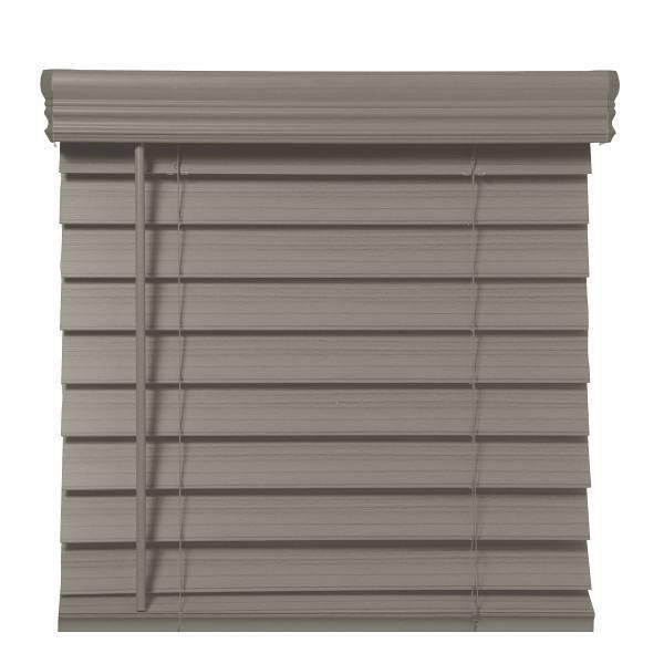 Champion 2.5 In. Embossed Faux Wood 36 In. X 64 In. Room Darkening Blind, Gray