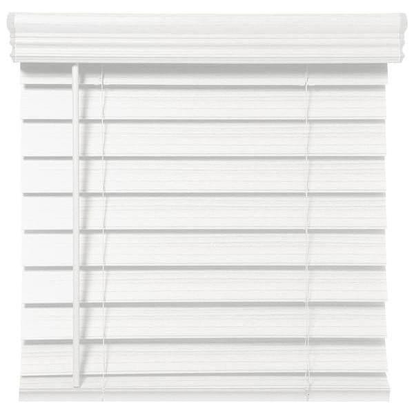 2.5 In. Embossed Faux Wood 48 In. X 48 In. Room Darkening Blind, White (Actual Size 47.5 x 48)