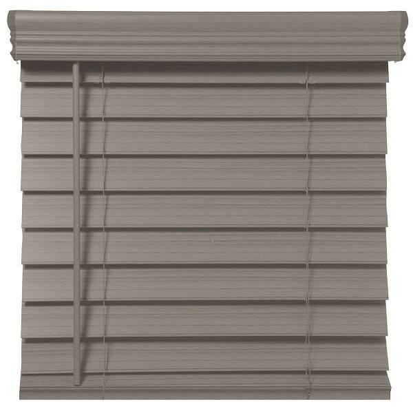 Champion 2.5 In. Embossed Faux Wood 54 In. X 48 In. Room Darkening Blind, Gray