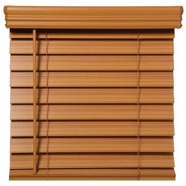 Champion 2.5 In. Embossed Faux Wood 54 In. X 48 In. Room Darkening Blind, Oak