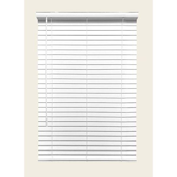 Champion® Pure White 2 In. Cordless Room Darkening Smooth Faux Wood Blind 30x96"