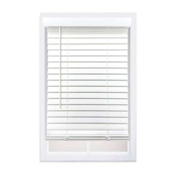St. Charles 2" Smooth Faux Wood Blind, White, 56" X 48"