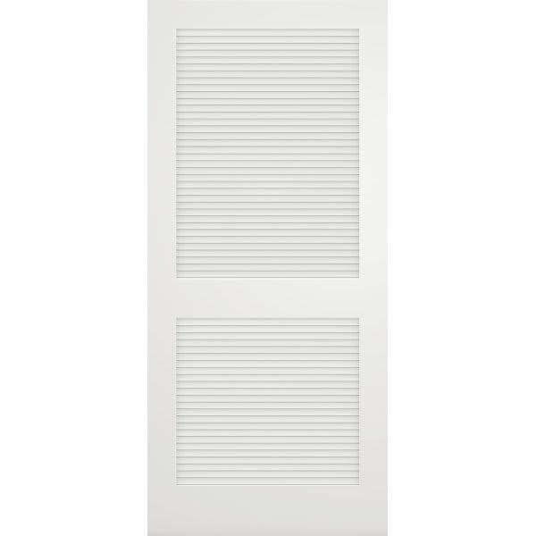 32 X 80 In. 1-3/8 In. Thick Solid Core Louver Door (Primed White)