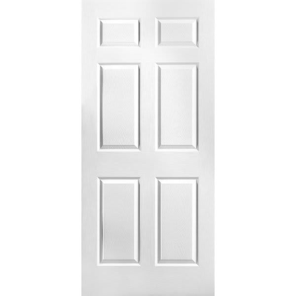 36" X 80" Textured Solid Core Primed Door Slab, 6 Panel, 1-3/8"