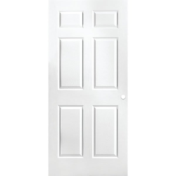 Masonite 36 In. X 80 In. 1.375 In. Primed 6-Panel Hollow Core Composite Slab Interior Door